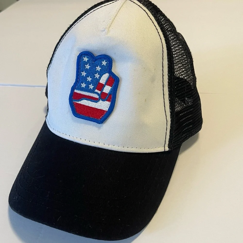 Topman Trucker Hat Mens One Size NWT Adjustable USA Flag Patch